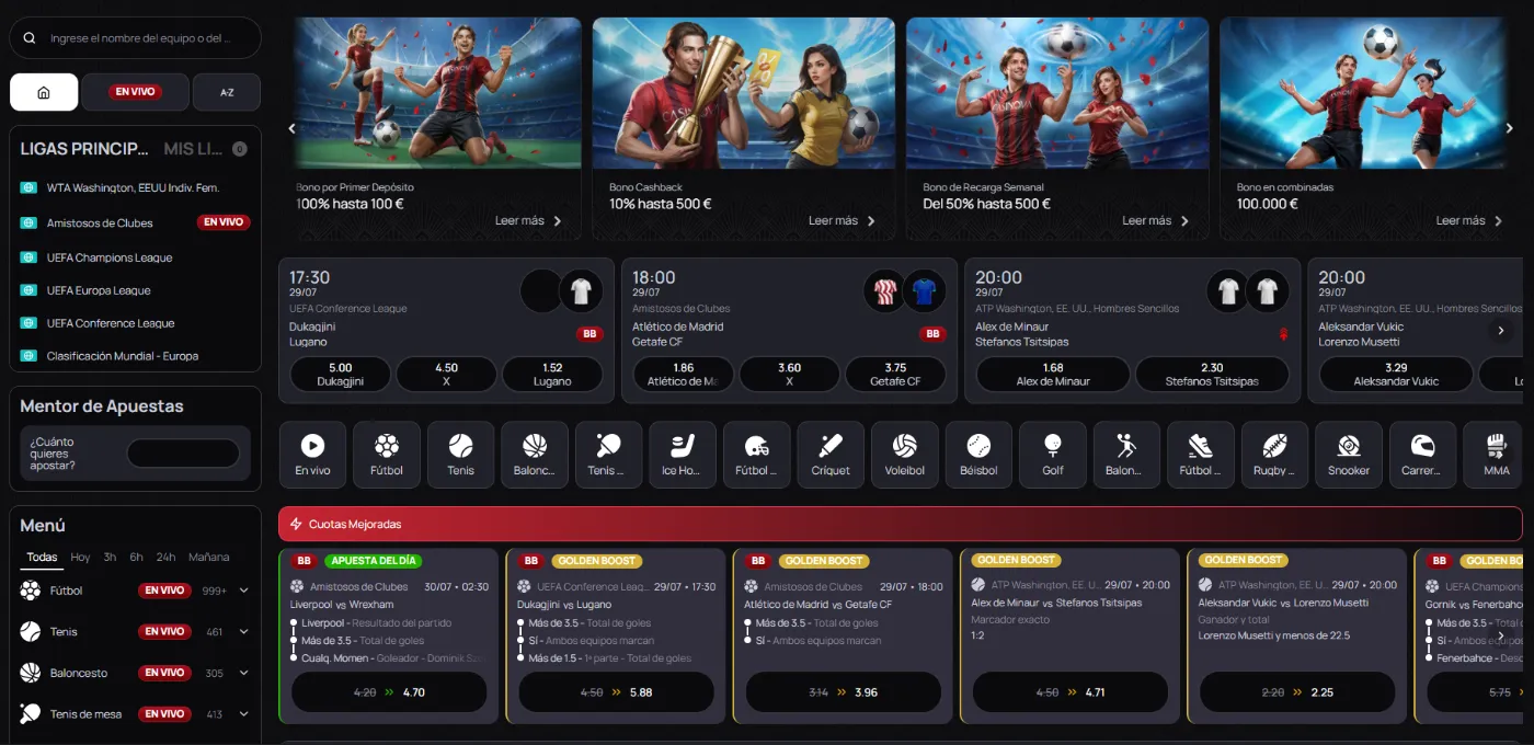 Apuestas deportivas y eSports en Casinova